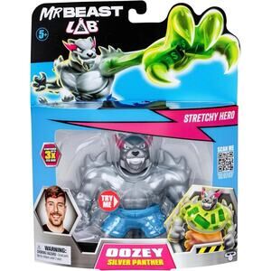 MrBeast Lab Stretchy Oozy Hero Silver Panther Stretches 3 X Size New Sealed